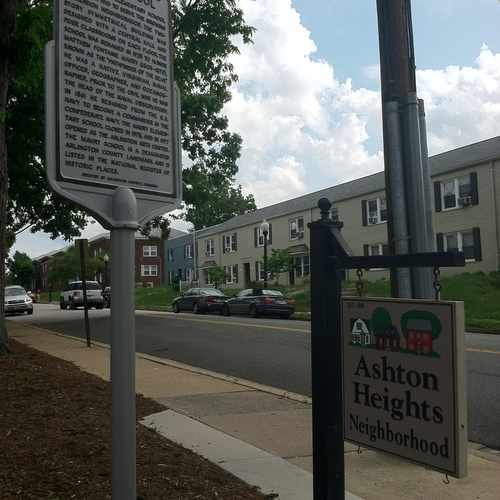 photo of Ashton Heights and Maury School Signs at 3550 Wilson Boulevard Arlington VA 22201