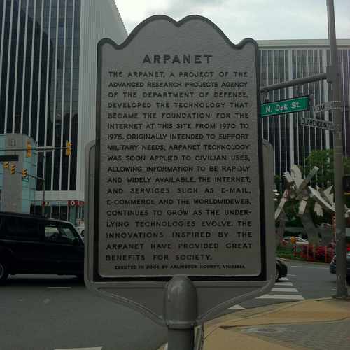 photo of Arpanet Historical Sign at 1709 North Oak Street Arlington VA 22209