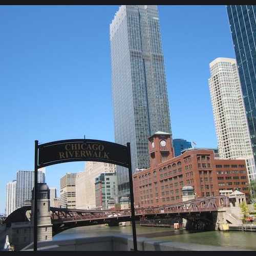 photo of Chicago Riverwalk at West Wacker Drive Chicago IL US